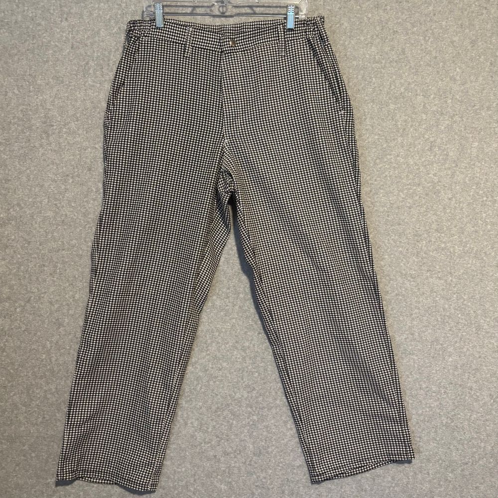 Red Kap‎ 1923 Checked Chef Kitchen Work Pants Black White 36 x 29 Cotton Blend